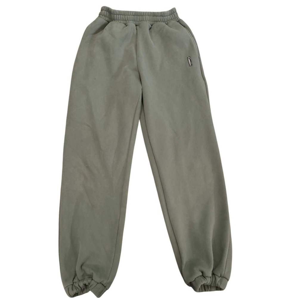 Comfrt Cloud Fleece Sweatpants Unisex Medium Sage Green Fleece Joggers Relaxed